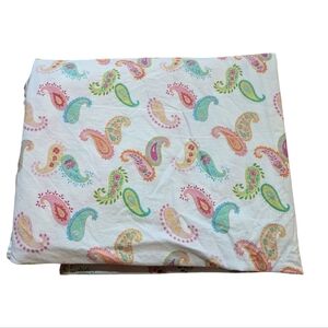 Tommy Hilfiger Paisley Twin Flat Sheet Cotton Colorful Retro Vintage Preppy